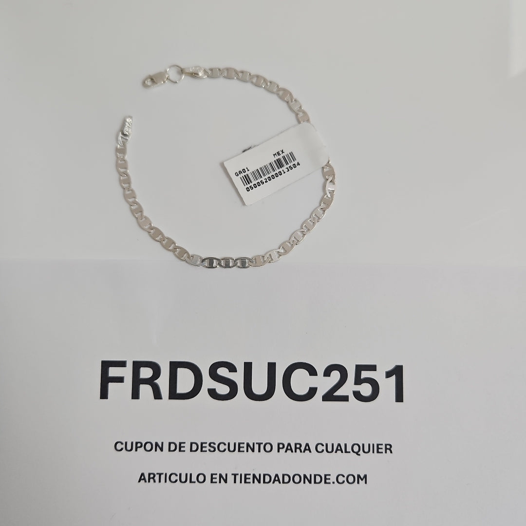 PULSERA TEJIDO GUCHI PLATA .925 18 CM 3.1 GR (NUEVO)
