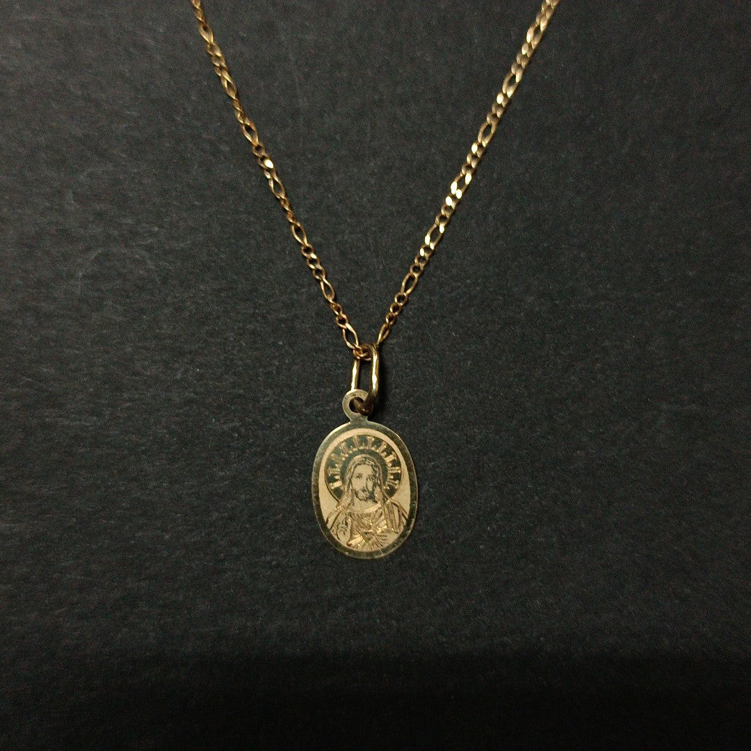 CADENA, MEDALLA RELIGIOSA ORO 10 K 1.5 GRMS (SEMINUEVO)