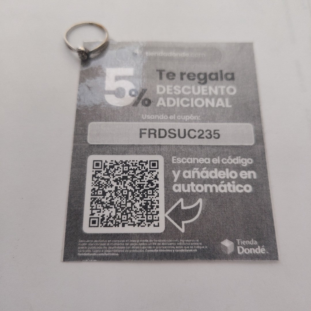 SOLITARIO ORO, ORO BLANCO 14 K 1.4 GRMS (SEMINUEVO)
