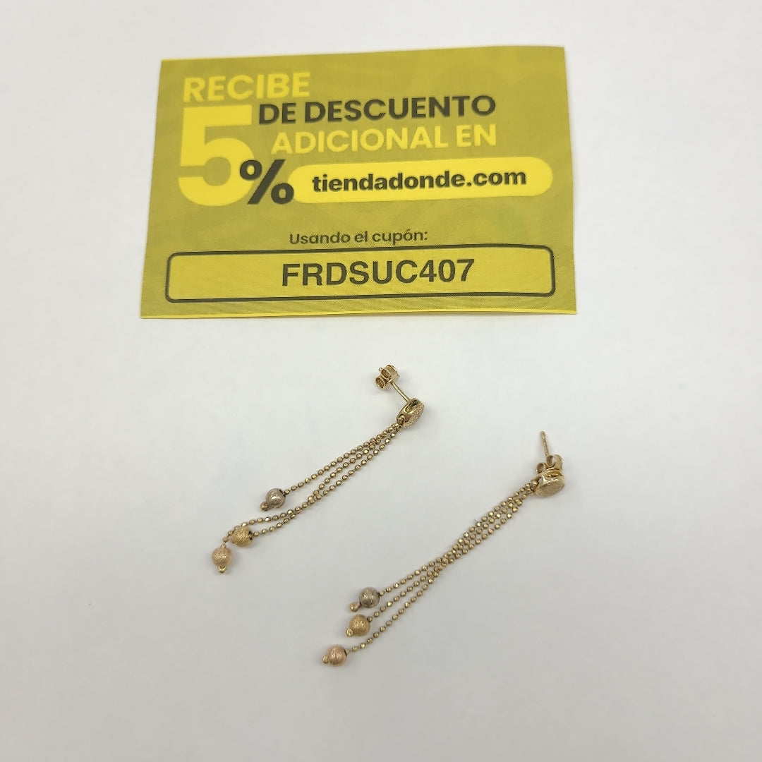 ARETES PAR ORO 14 K 4.2 GRMS (SEMINUEVO)