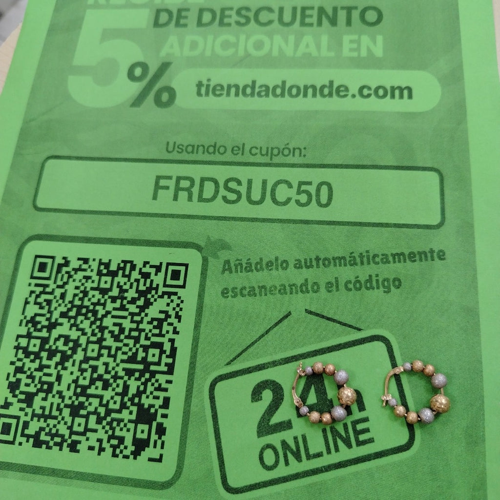 ARRACADAS PAR ORO 14 K 5.1 GRMS (SEMINUEVO)