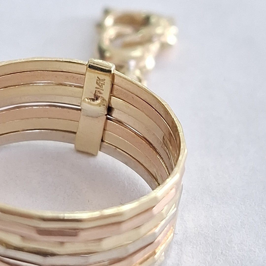 ANILLO,SEMANARIO DE ARGOLLAS ORO 14 K 4,40 GRMS (SEMINUEVO)