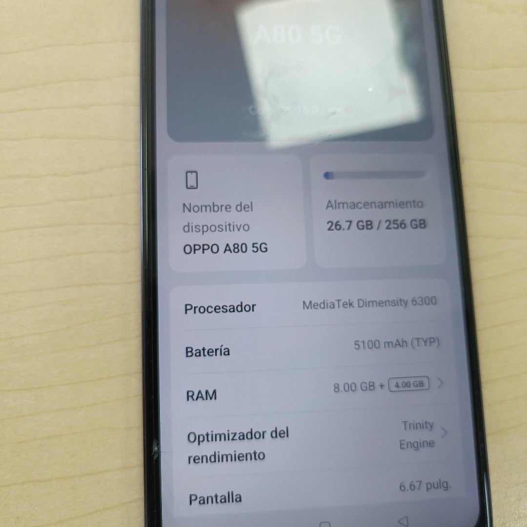 CELULAR OPPO A80 5G CPH2639 (2024) 256 GB 8 GB RAM (SEMINUEVO)