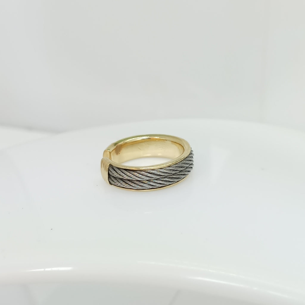 ANILLO ORO, ACERO 10 K 7.7 GRMS (SEMINUEVO)