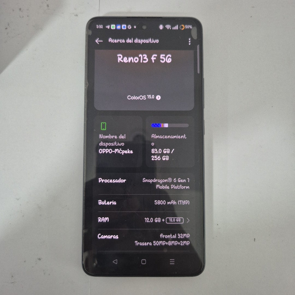 CELULAR OPPO RENO 13F 5G CPH2699 (2025) 256 GB 12 GB RAM (SEMINUEVO)