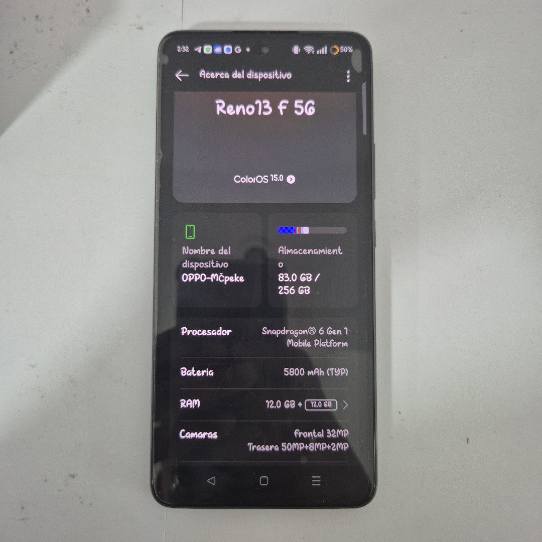 CELULAR OPPO RENO 13F 5G CPH2699 (2025) 256 GB 12 GB RAM (SEMINUEVO)