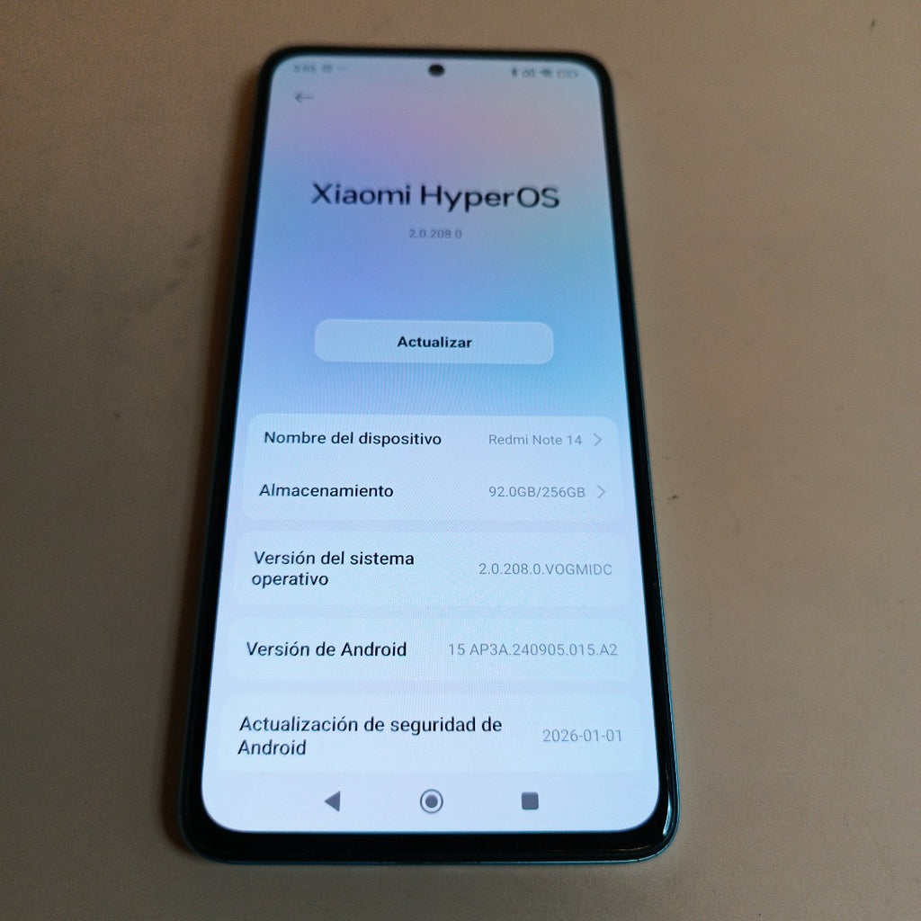 CELULAR XIAOMI REDMI NOTE 14 24117RN76L (2025) 256 GB 8 GB RAM (SEMINUEVO)