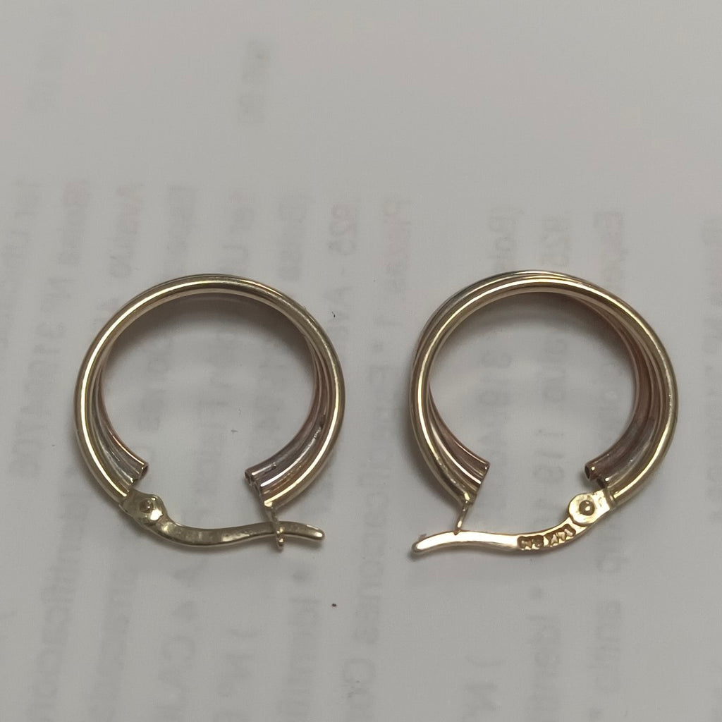 ARRACADAS PAR ORO, ORO COMBINADO 14 K 2.3 GRMS (SEMINUEVO)