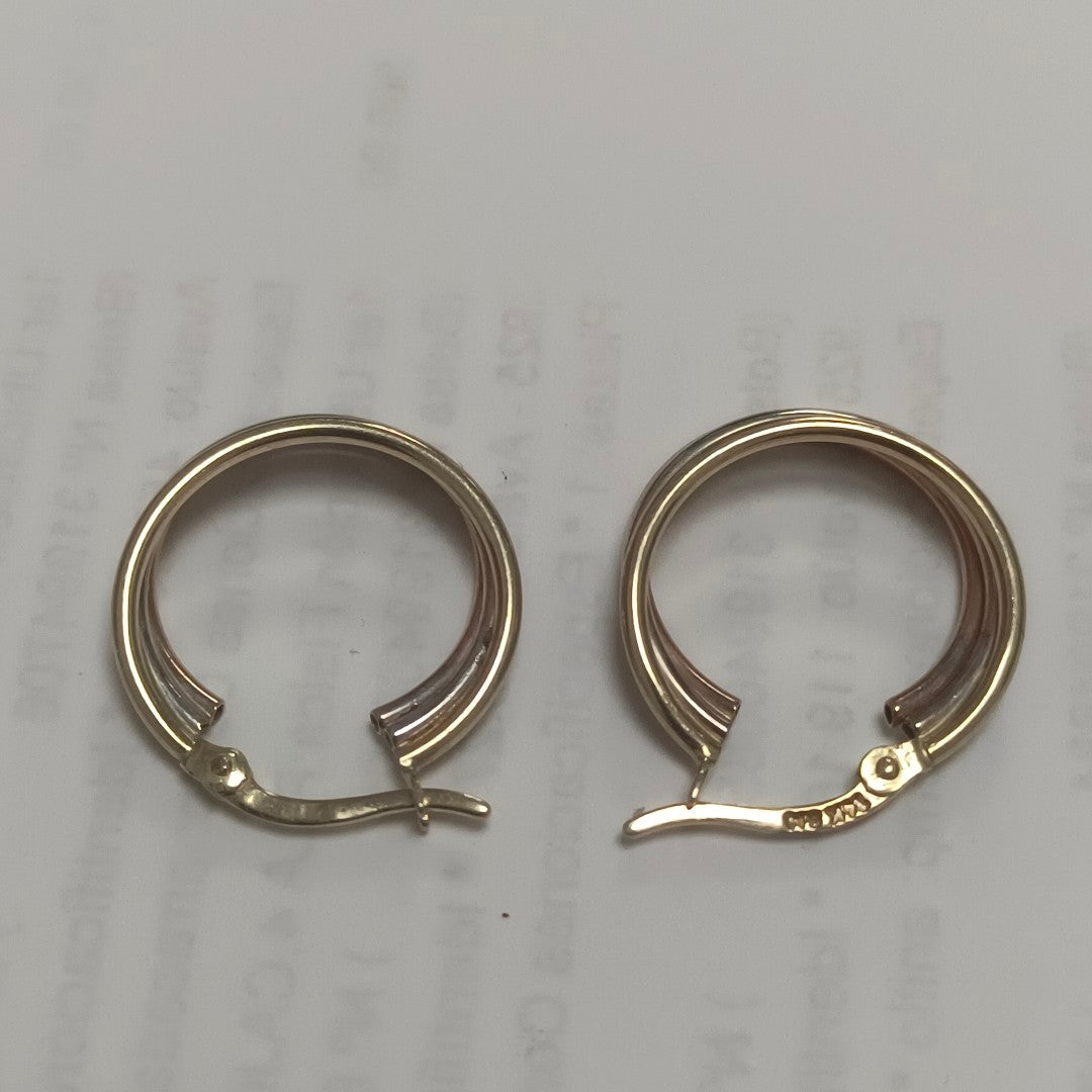 ARRACADAS PAR ORO, ORO COMBINADO 14 K 2.3 GRMS (SEMINUEVO)