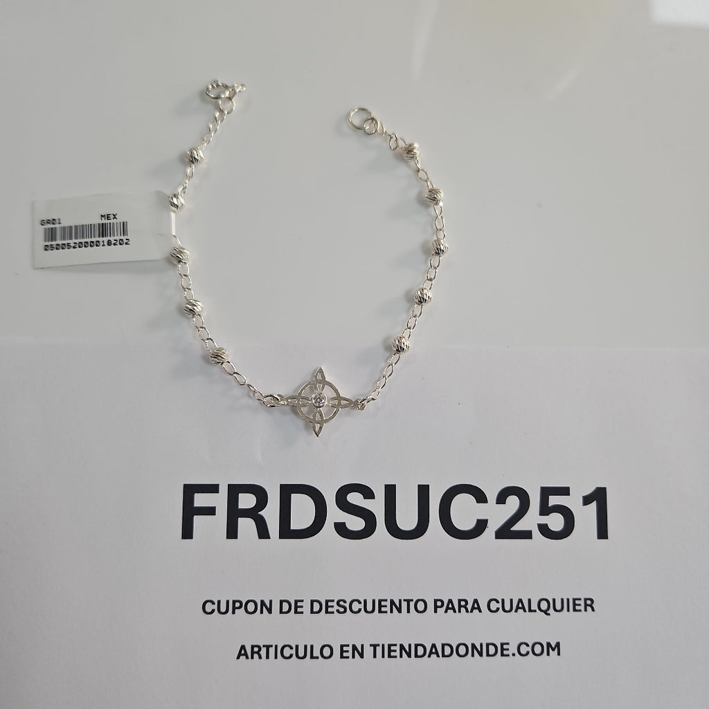 PULSERA TEJIDO ESPECIAL PLATA .925 18 CM 2.9 GR (NUEVO)