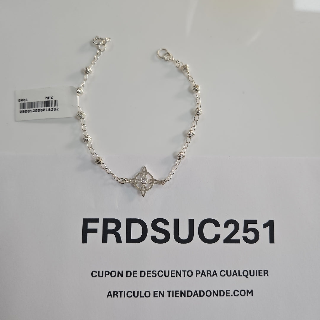 PULSERA TEJIDO ESPECIAL PLATA .925 18 CM 2.9 GR (NUEVO)