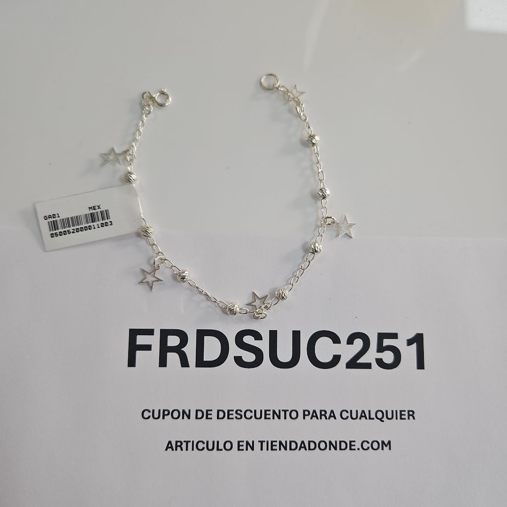 PULSERA TEJIDO ESPECIAL PLATA .925 18 CM 2.7 GR (NUEVO)