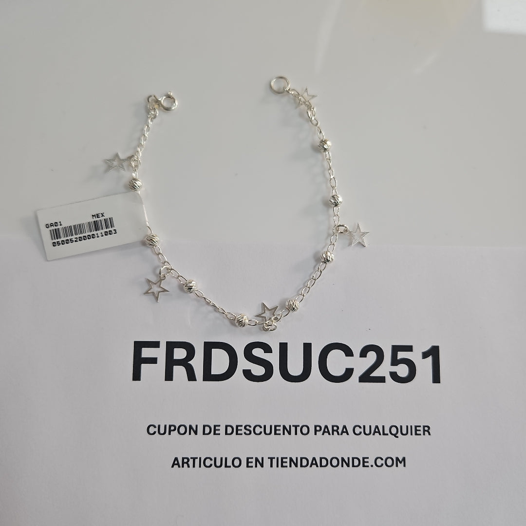 PULSERA TEJIDO ESPECIAL PLATA .925 18 CM 2.7 GR (NUEVO)