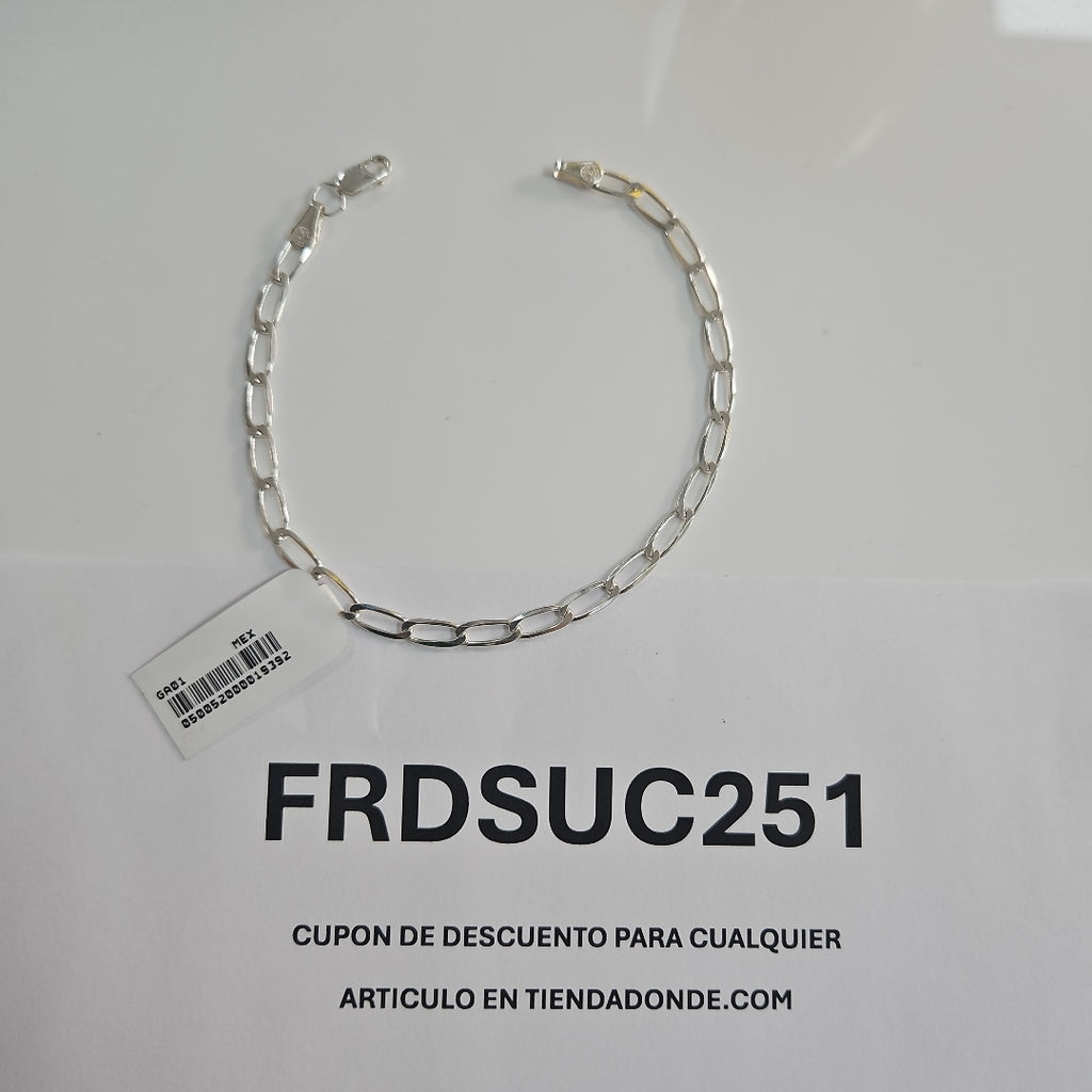 PULSERA TEJIDO ESLABONES PLATA .925 21 CM 4.1 GR (NUEVO)