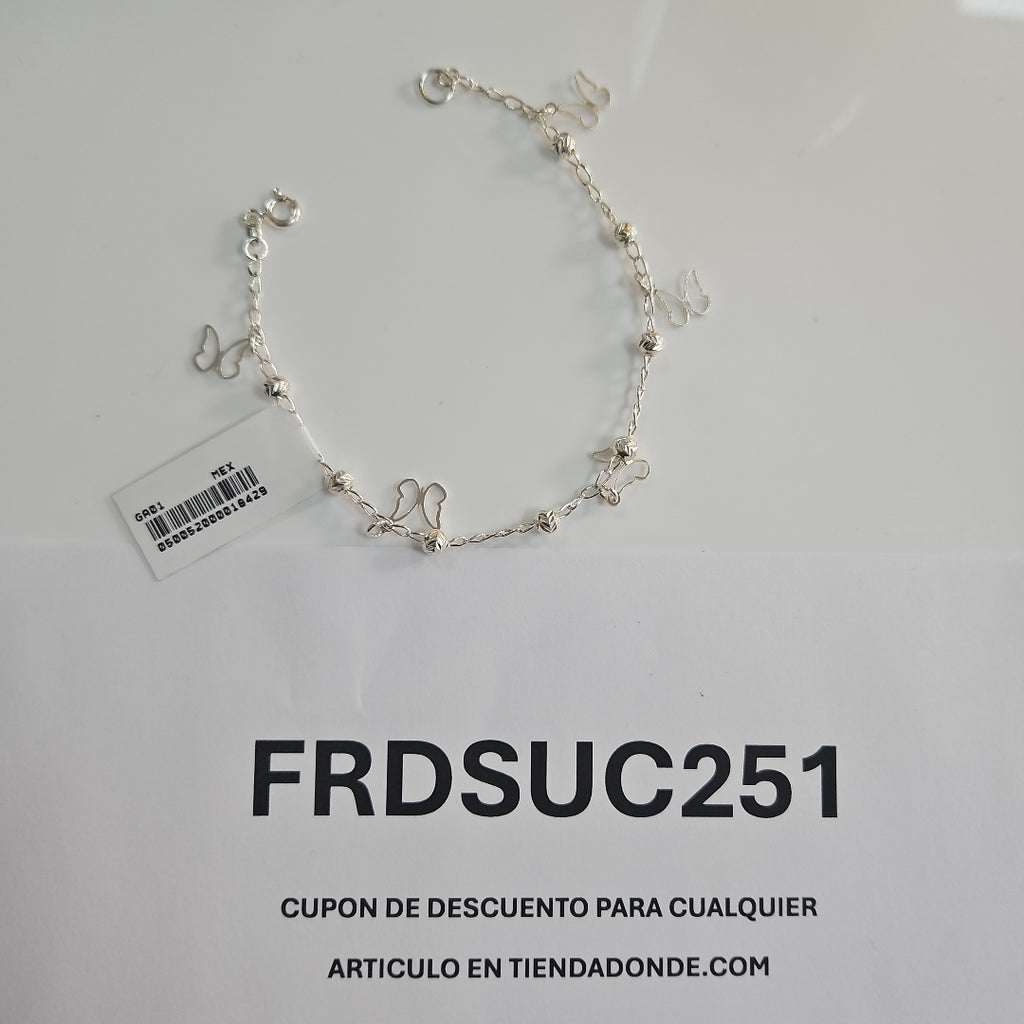 PULSERA TEJIDO ESPECIAL PLATA .925 18 CM 2.9 GR (NUEVO)