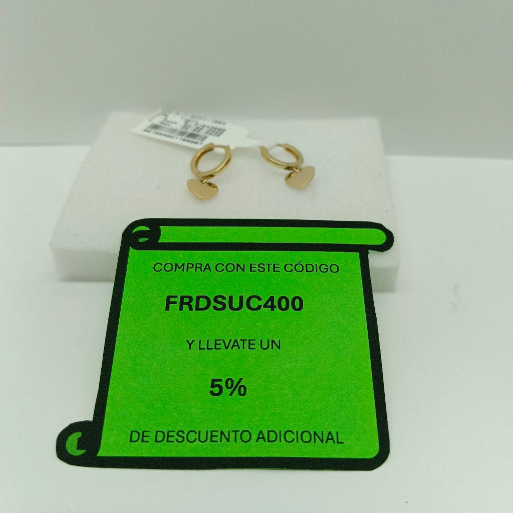 ARETES PAR ORO 14 K 1.8 GRMS (SEMINUEVO)
