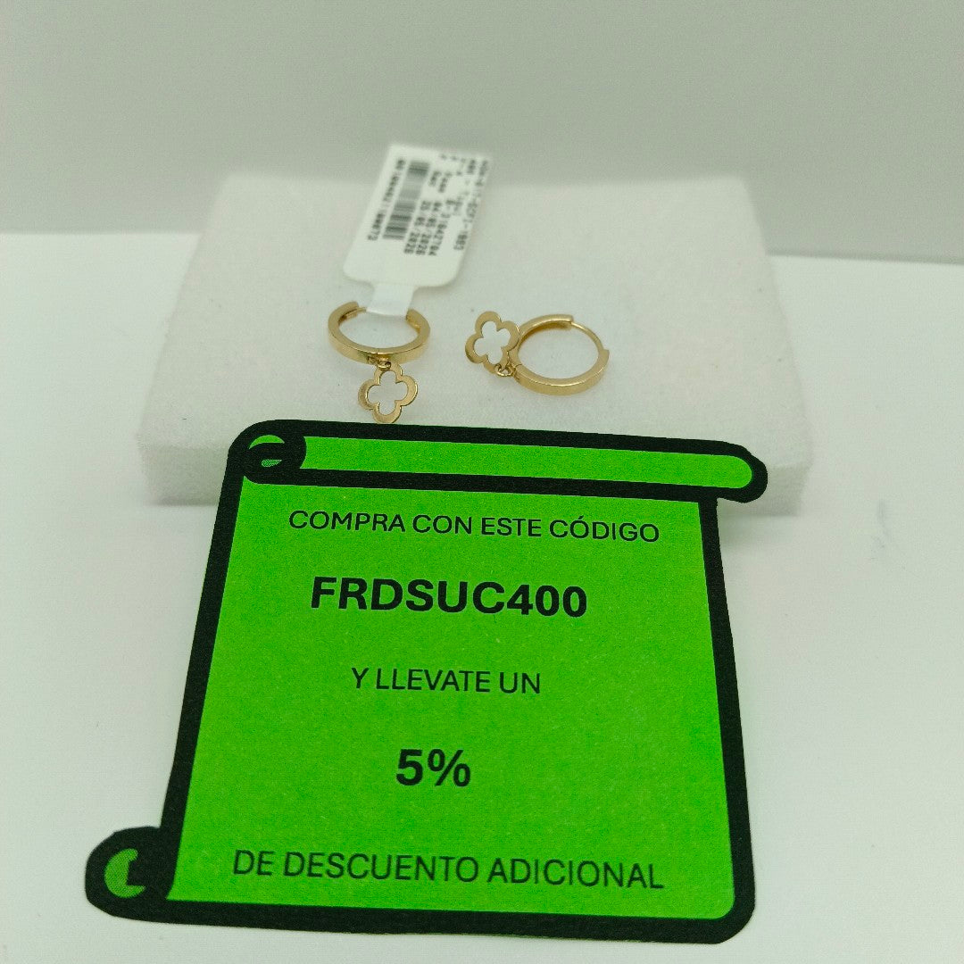 ARRACADAS PAR ORO 14 K 1.6 GRMS (SEMINUEVO)