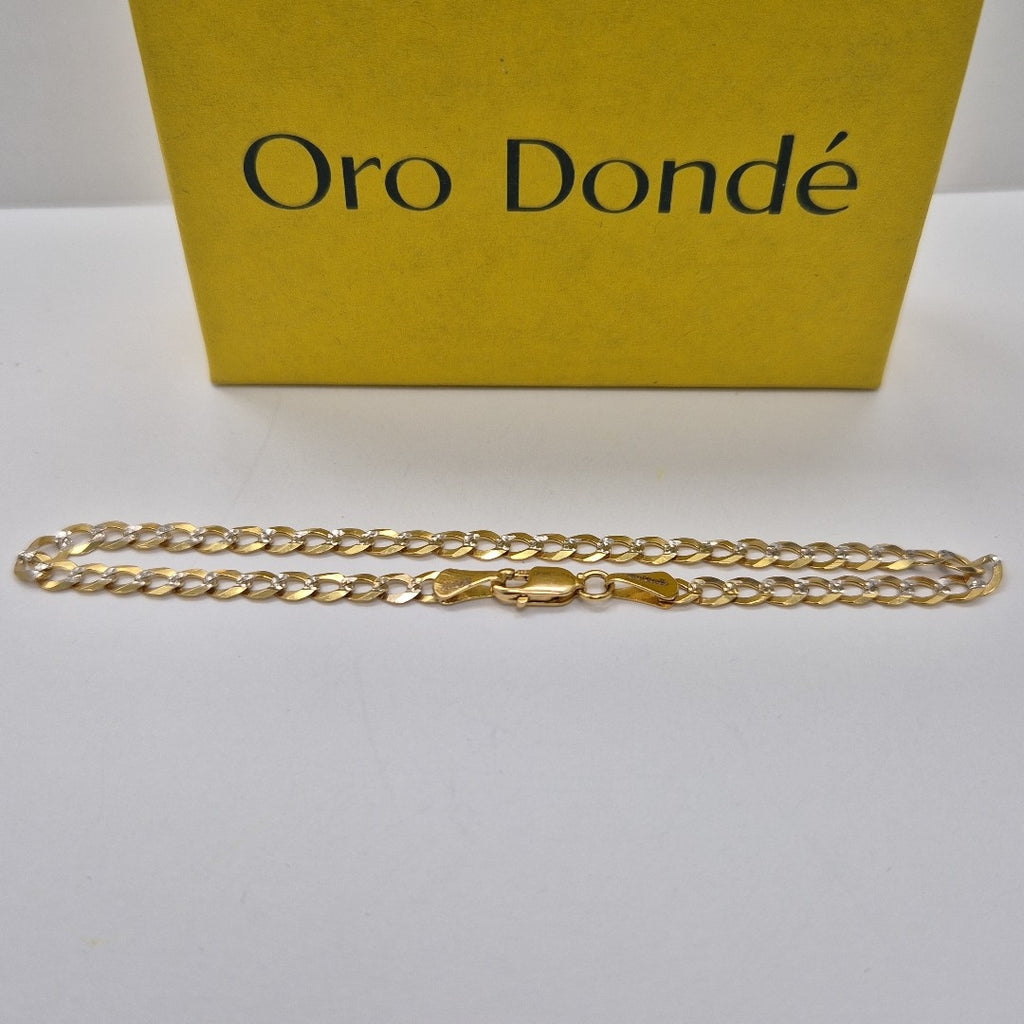 PULSERAS BARBADA DIAMANTADA ORO 14K 21 CM 3.6 GR (NUEVO)