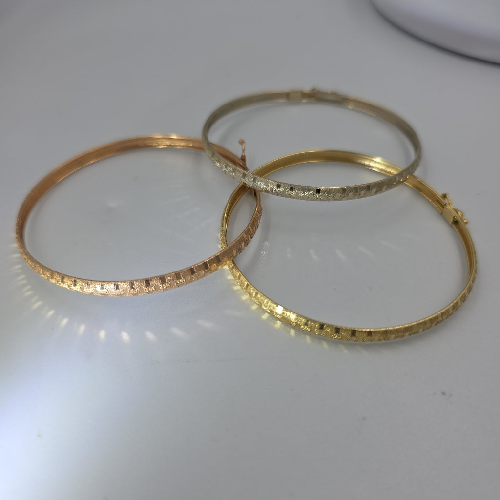 PULSERA RIGIDA ORO COMBINADO 14 K 12.8 GRMS (SEMINUEVO)