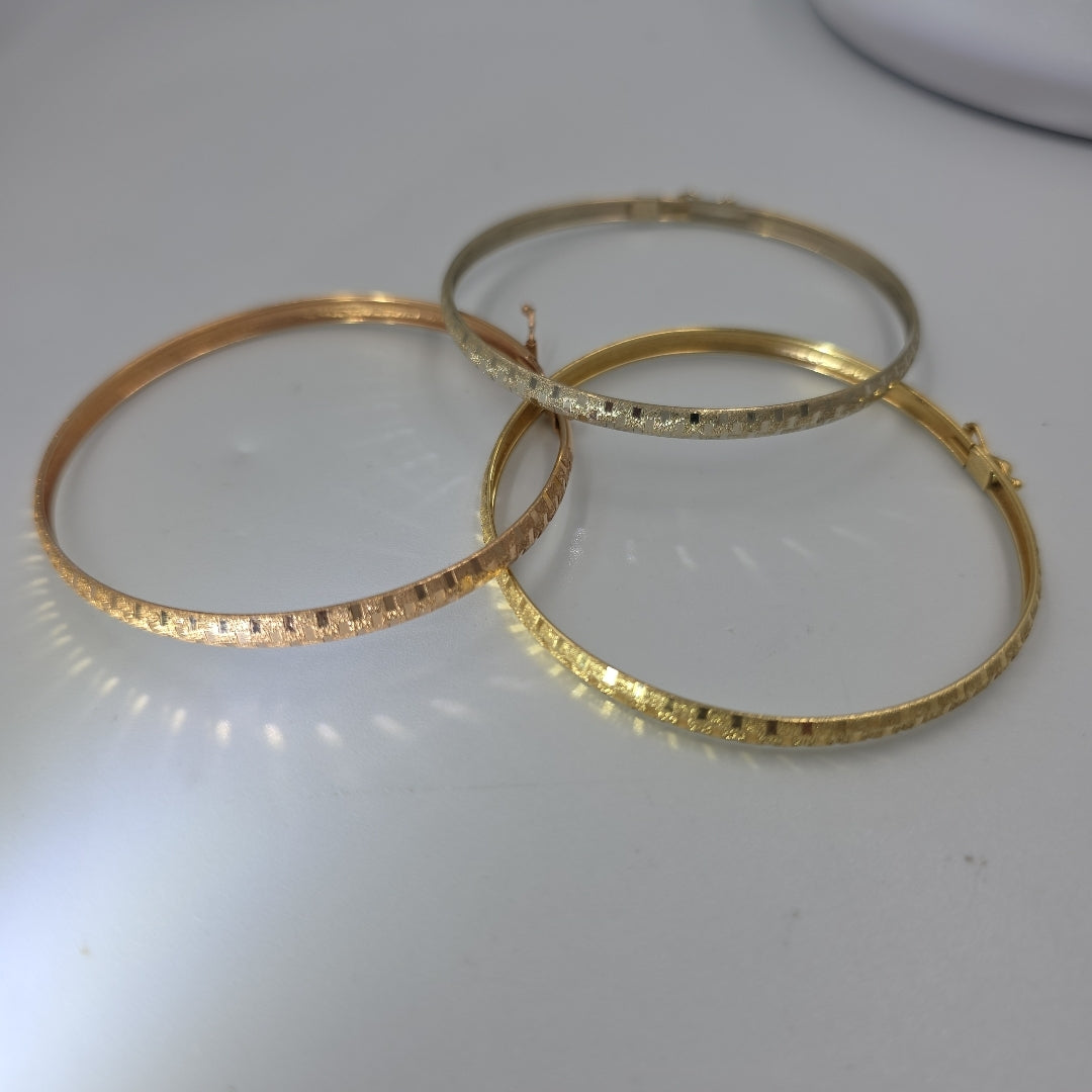 PULSERA RIGIDA ORO COMBINADO 14 K 12.8 GRMS (SEMINUEVO)
