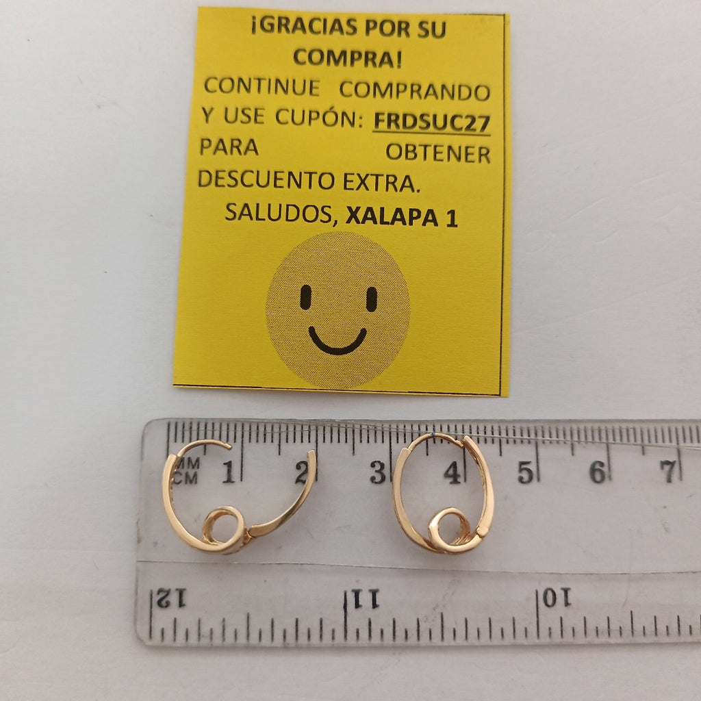 ARRACADAS PAR ORO 14 K 2 GRMS (SEMINUEVO)