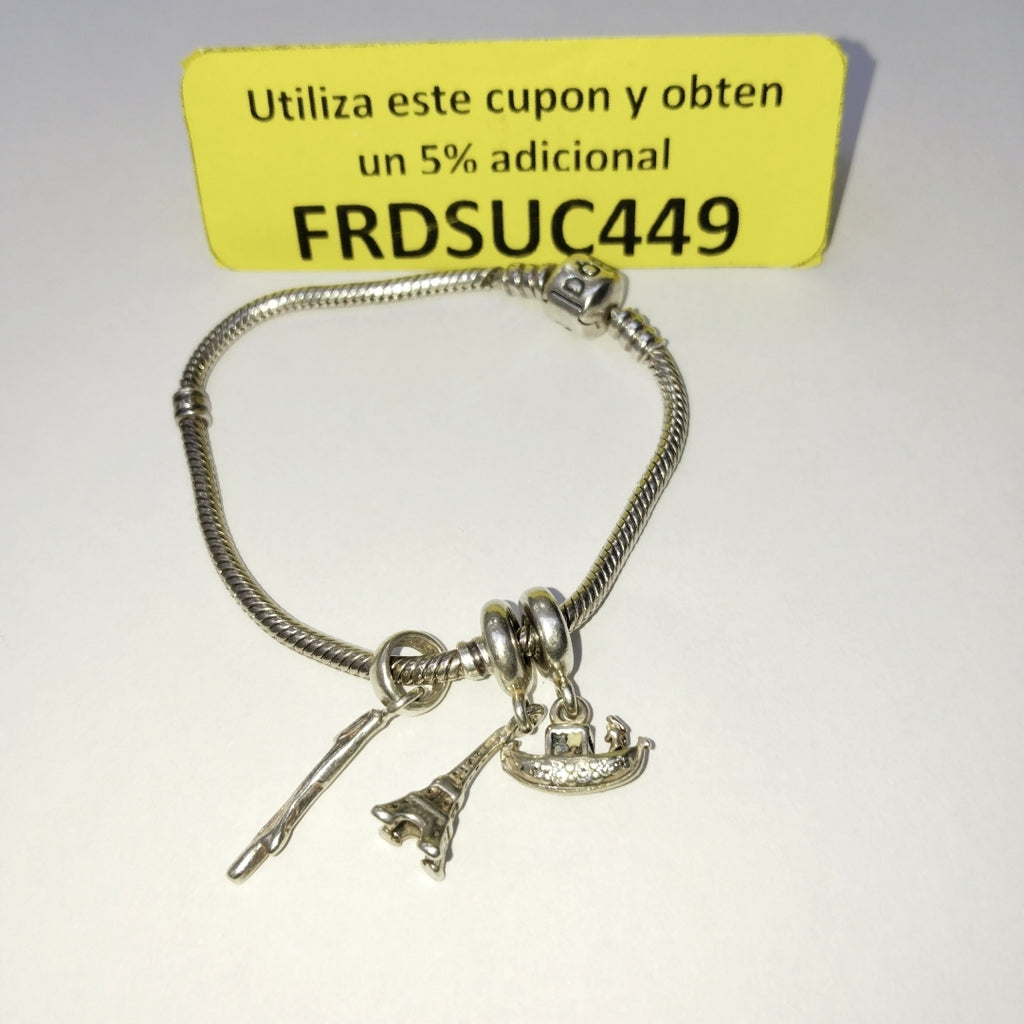 DIJE, PULSERA PLATA 20.8 GRMS (SEMINUEVO)