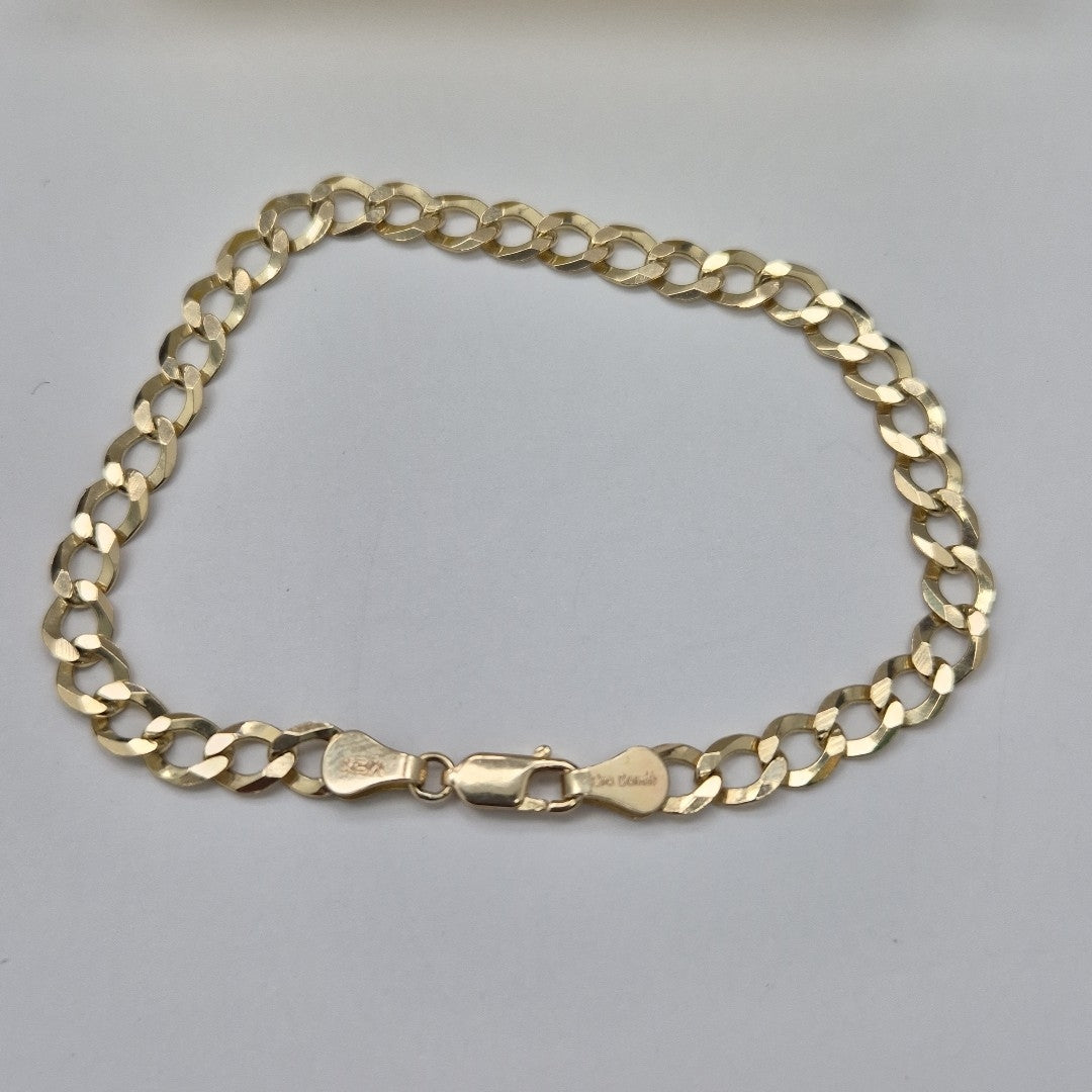 PULSERAS TEJIDO BARBADA ORO 14K 21 CM 7.7 GR (NUEVO)