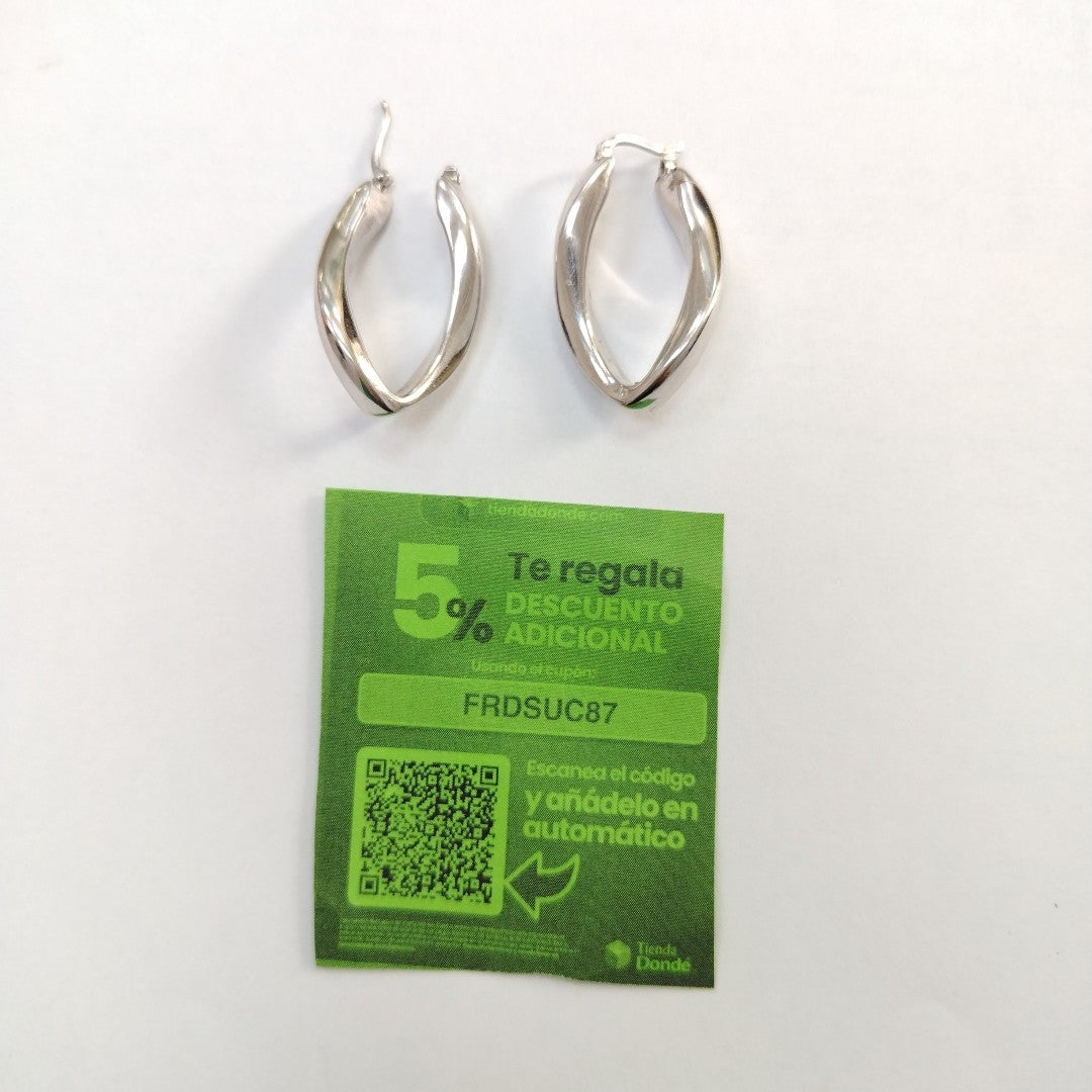 ARRACADAS PAR ORO BLANCO 14 K 6.6 GRMS (SEMINUEVO)