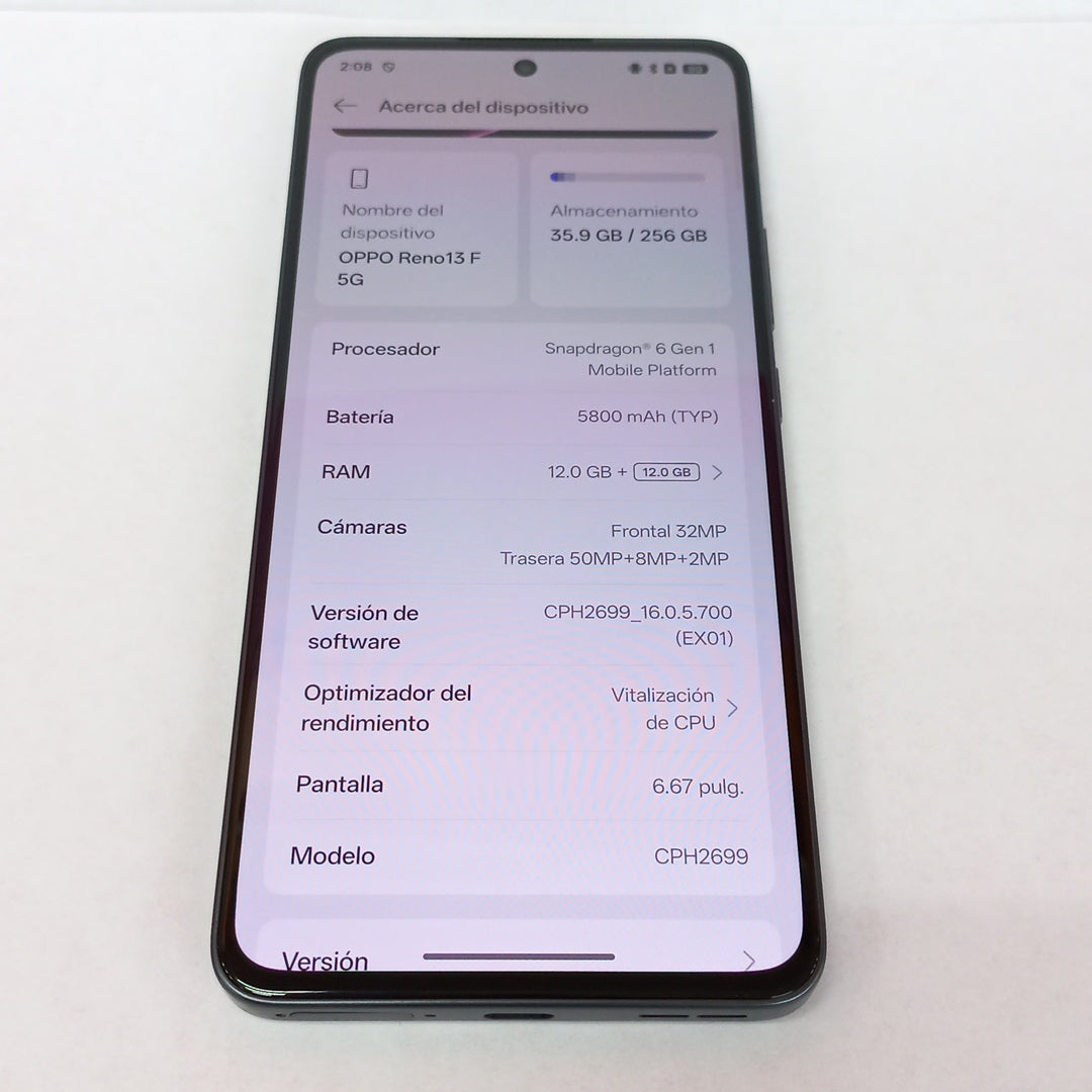 CELULAR OPPO RENO 13F 5G CPH2699 (2025) 256 GB 12 GB RAM (SEMINUEVO)