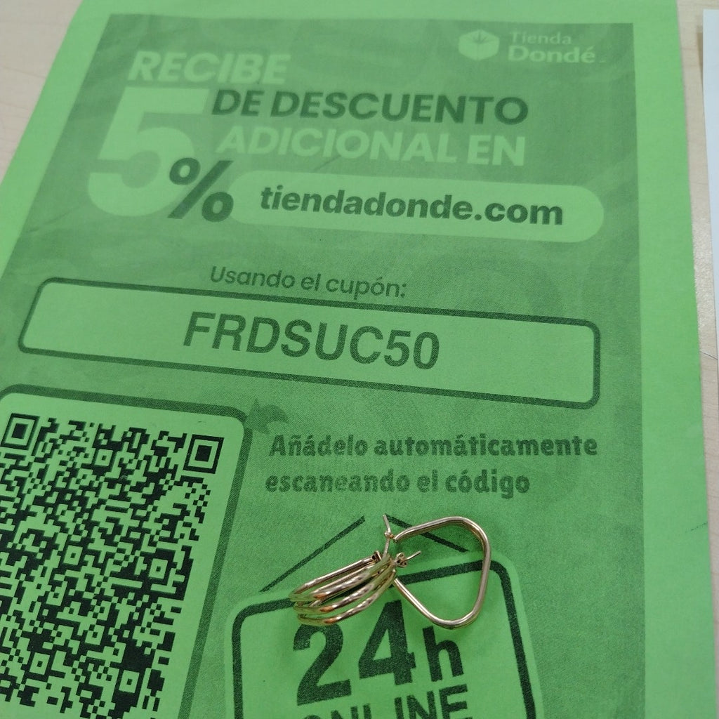 ARRACADAS PAR ORO 14 K 5 GRMS (SEMINUEVO)