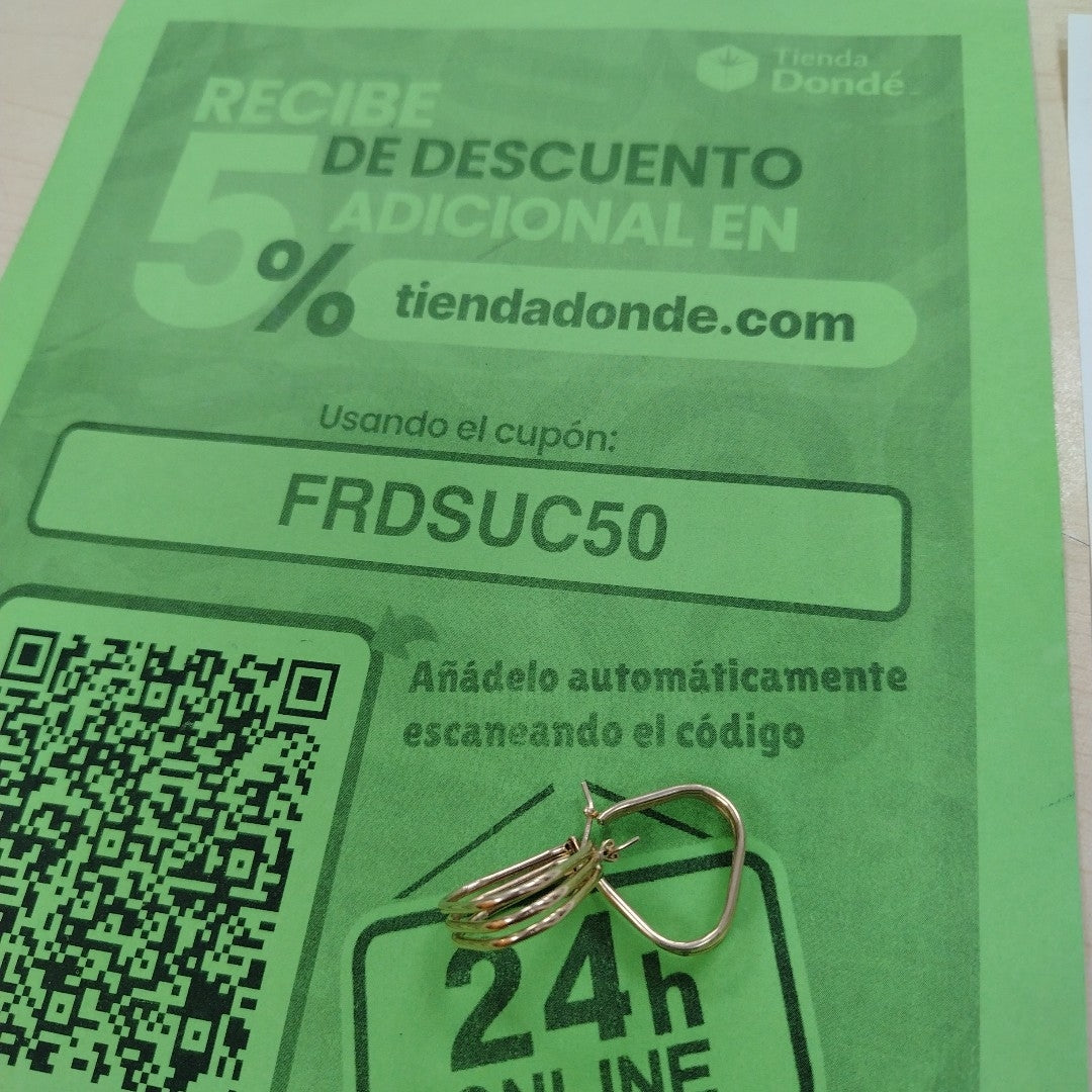 ARRACADAS PAR ORO 14 K 5 GRMS (SEMINUEVO)