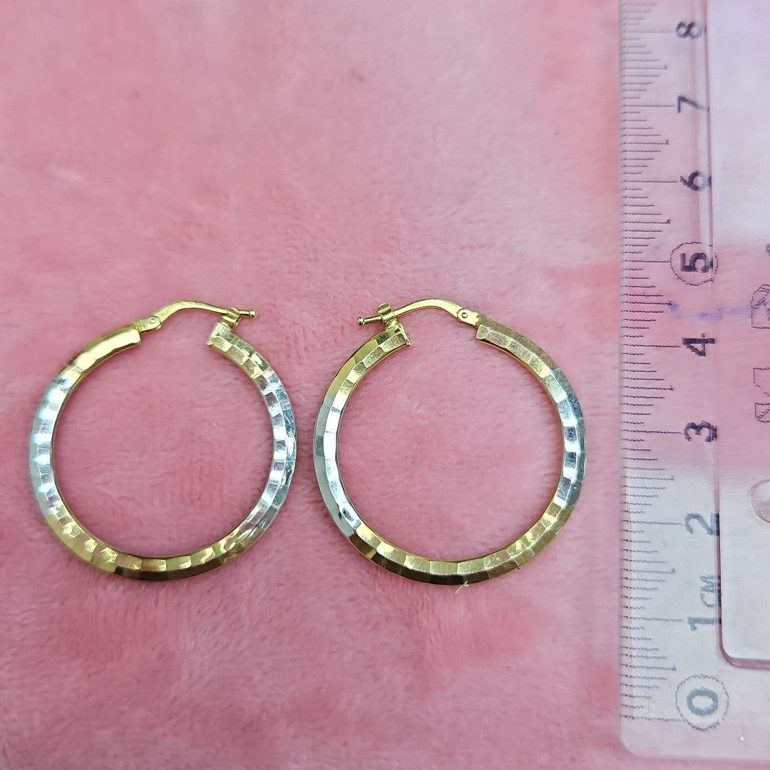 ARRACADAS PAR ORO COMBINADO 14 K 2,50 GRMS (SEMINUEVO)