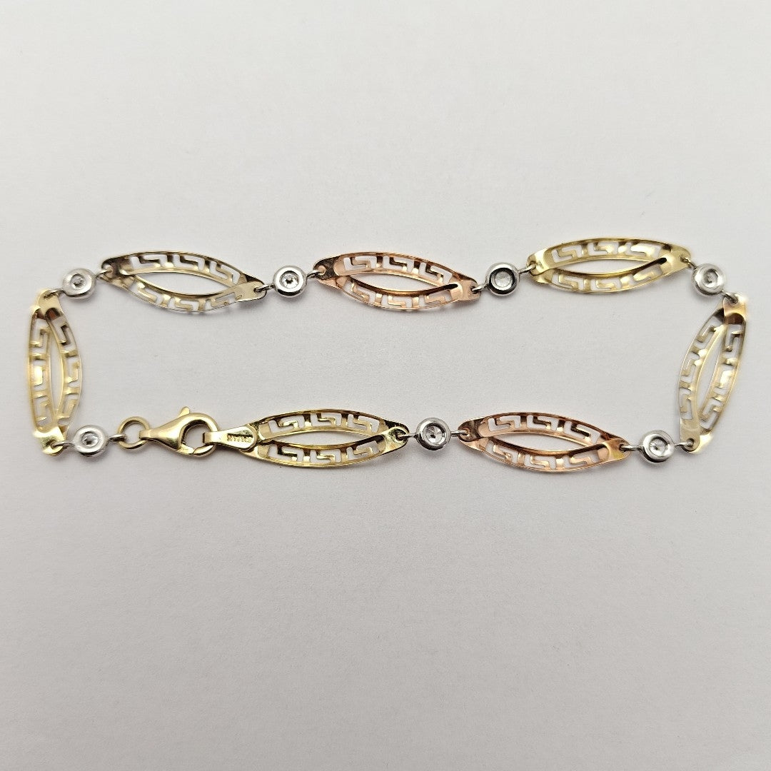 PULSERA ORO COMBINADO 14 K 3,10 GRMS (SEMINUEVO)