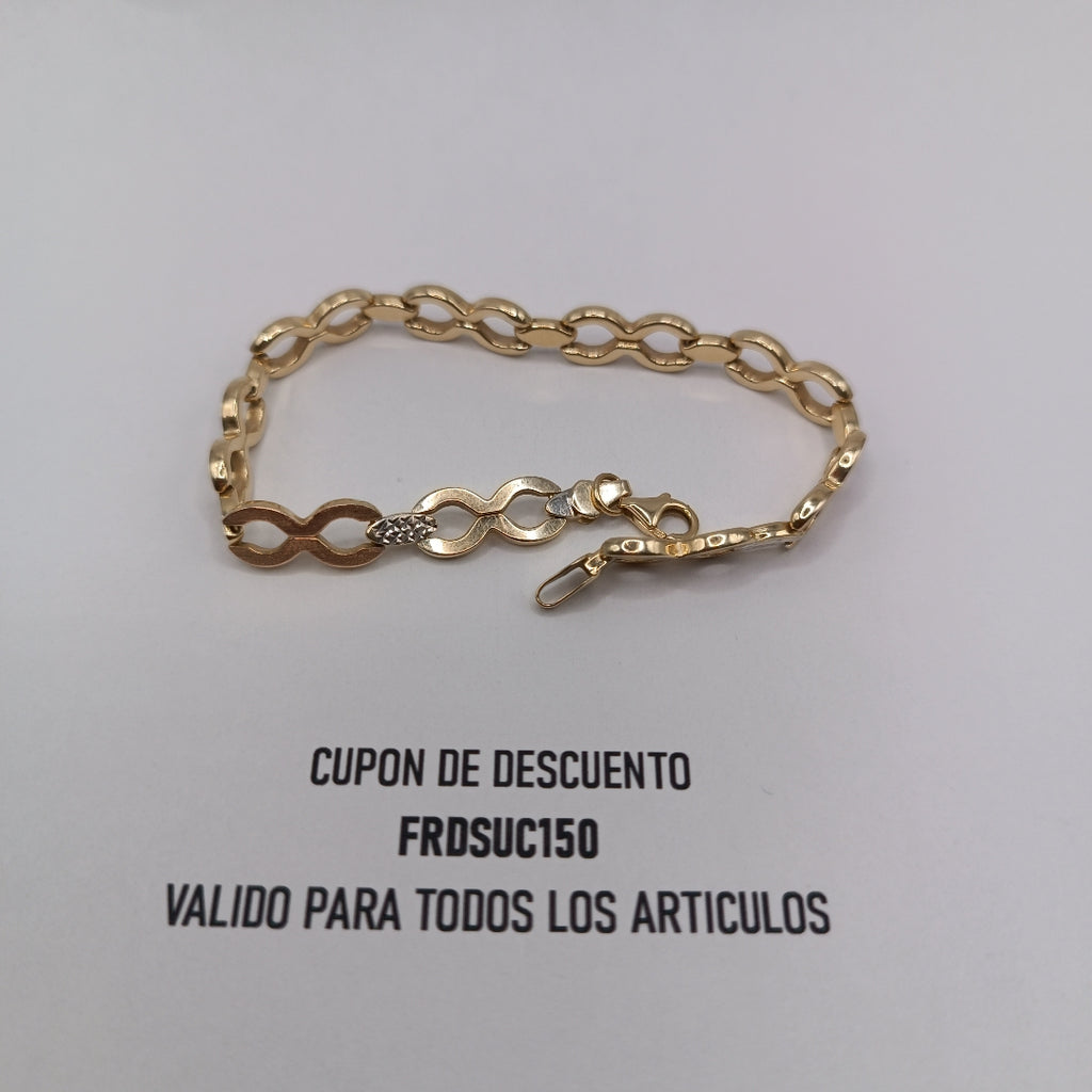 PULSERA ORO COMBINADO 14 K 7 GRMS (SEMINUEVO)