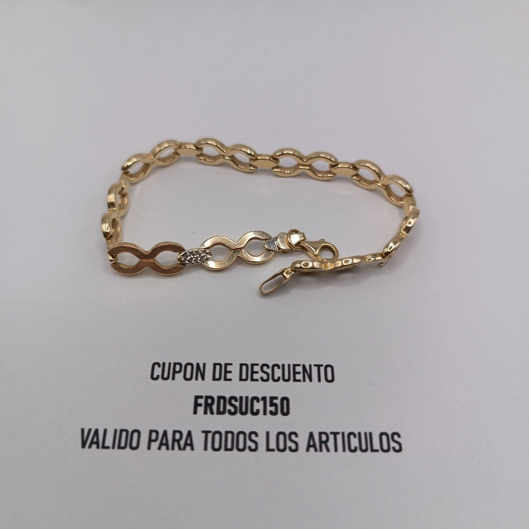 PULSERA ORO COMBINADO 14 K 7 GRMS (SEMINUEVO)