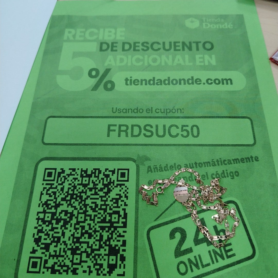 CADENA, DIJE ORO, ORO COMBINADO 10 K 4.8 GRMS (SEMINUEVO)