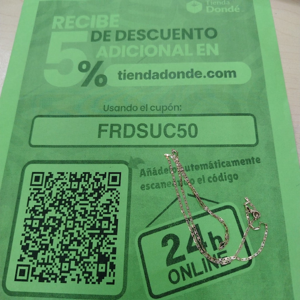 CADENA ORO, ORO COMBINADO 10 K 2 GRMS (SEMINUEVO)