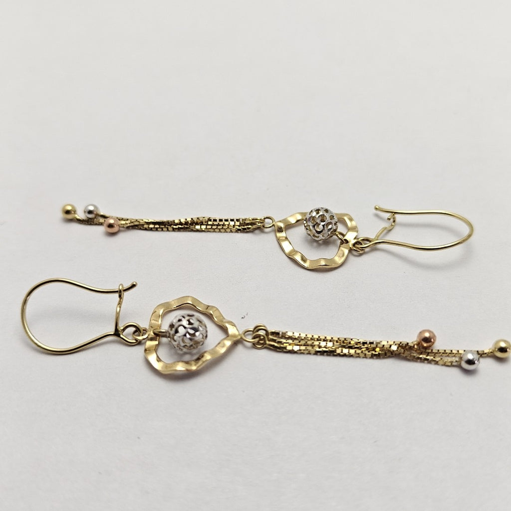 ARETES PAR ORO COMBINADO 14 K 2,50 GRMS (SEMINUEVO)