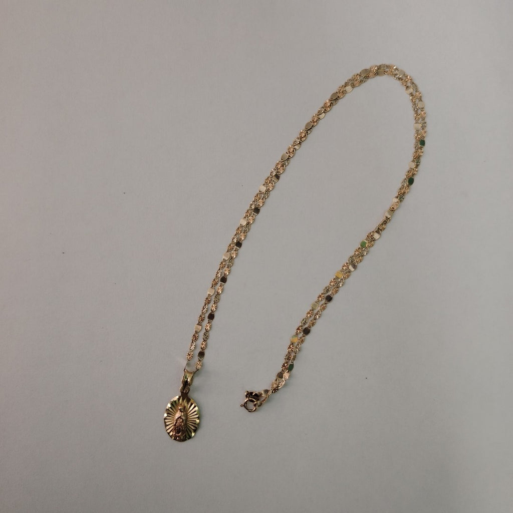 CADENA,MEDALLA RELIGIOSA ORO 10 K 2,70 GRMS (SEMINUEVO)