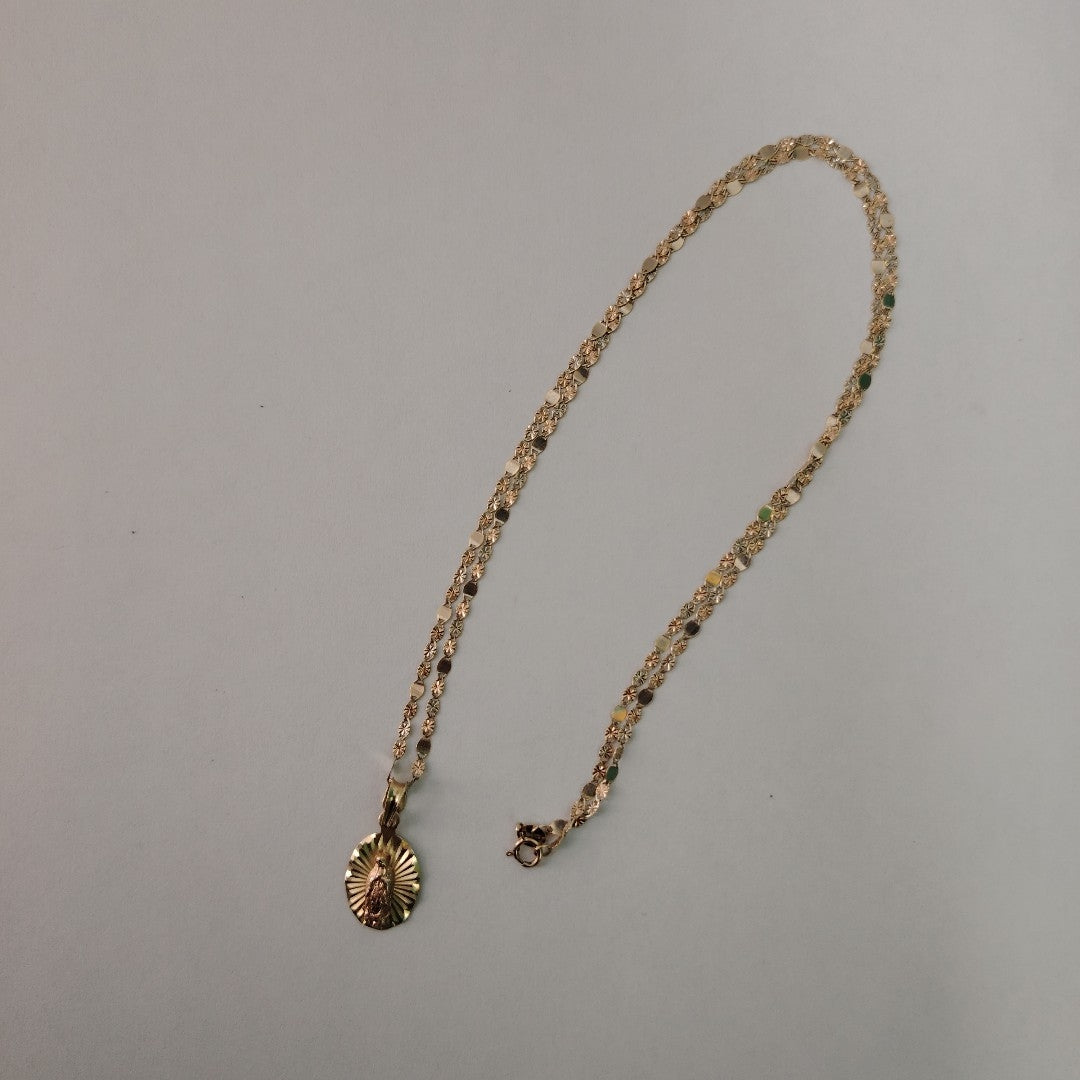 CADENA,MEDALLA RELIGIOSA ORO 10 K 2,70 GRMS (SEMINUEVO)