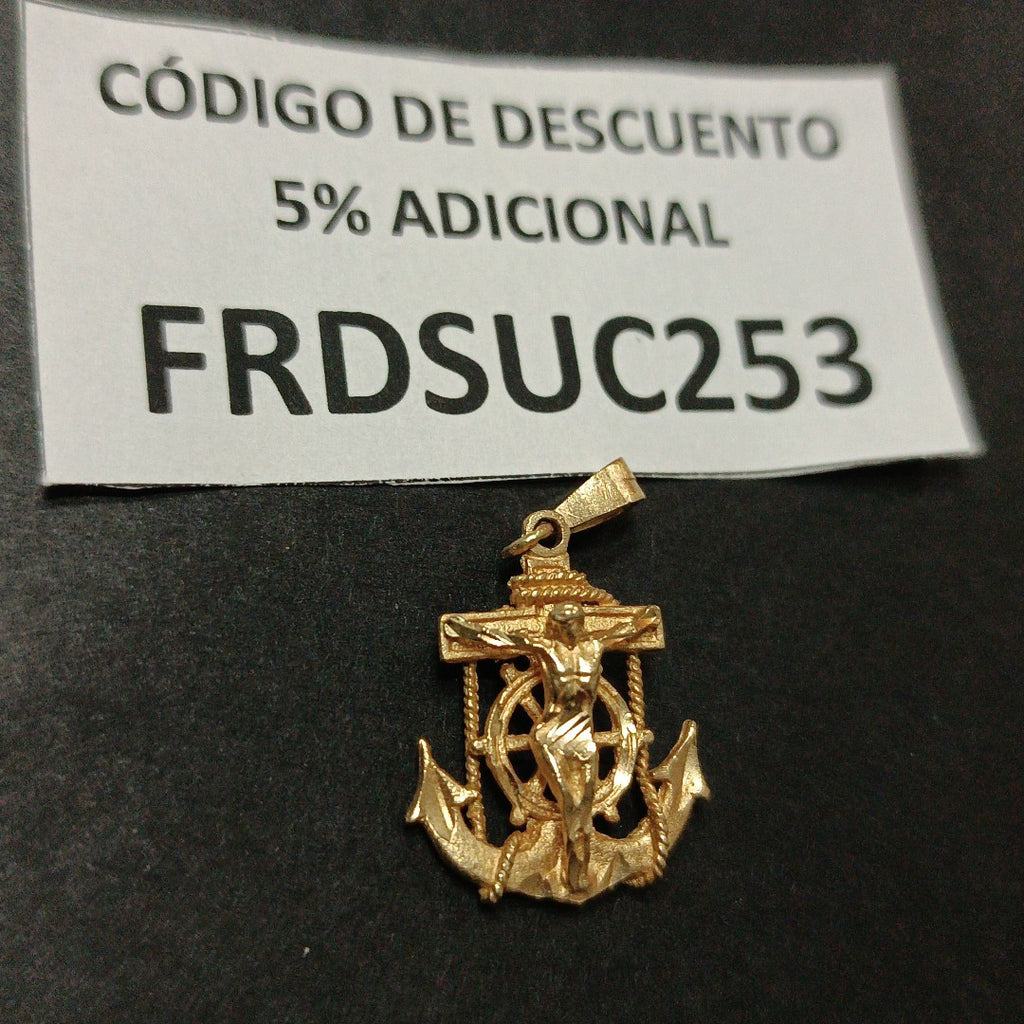 CRISTO EN ANCLA ORO 14 K 2,60 GRMS (SEMINUEVO)