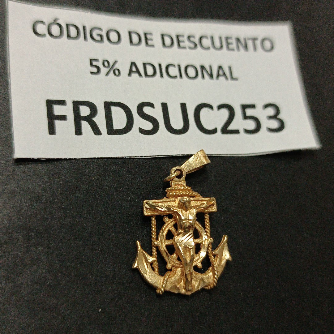 CRISTO EN ANCLA ORO 14 K 2,60 GRMS (SEMINUEVO)