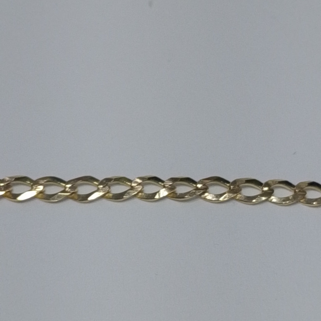 CADENAS TEJIDO BARBADA ORO 14K 60 CM 5.4 GR (NUEVO)