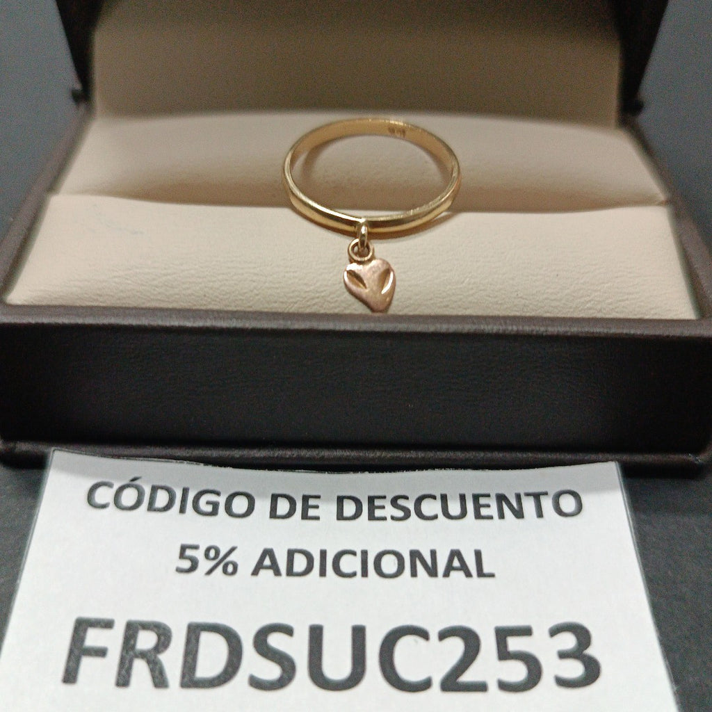 K1 1,10 GRMS 10 K ESPECIFICACIONES COMPLEMENTARIAS ANILLITO DE CON CORAZON (SEMINUEVO)