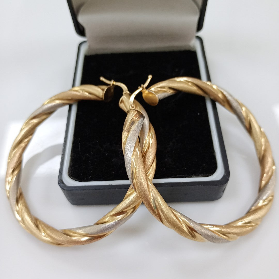 ARRACADAS PAR ORO COMBINADO 14 K 10,60 GRMS (SEMINUEVO)