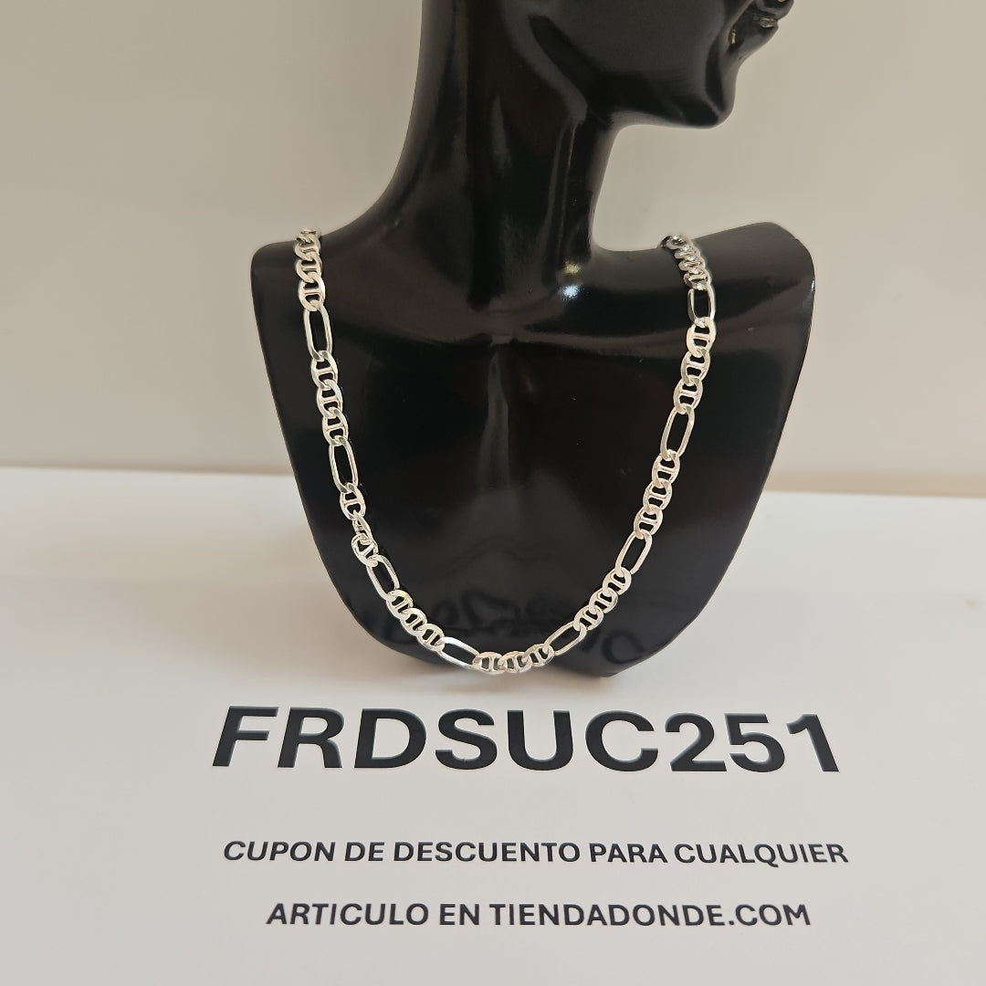 CADENA TEJIDO MARINERO PLATA .925 55 CM 8 GR (NUEVO)