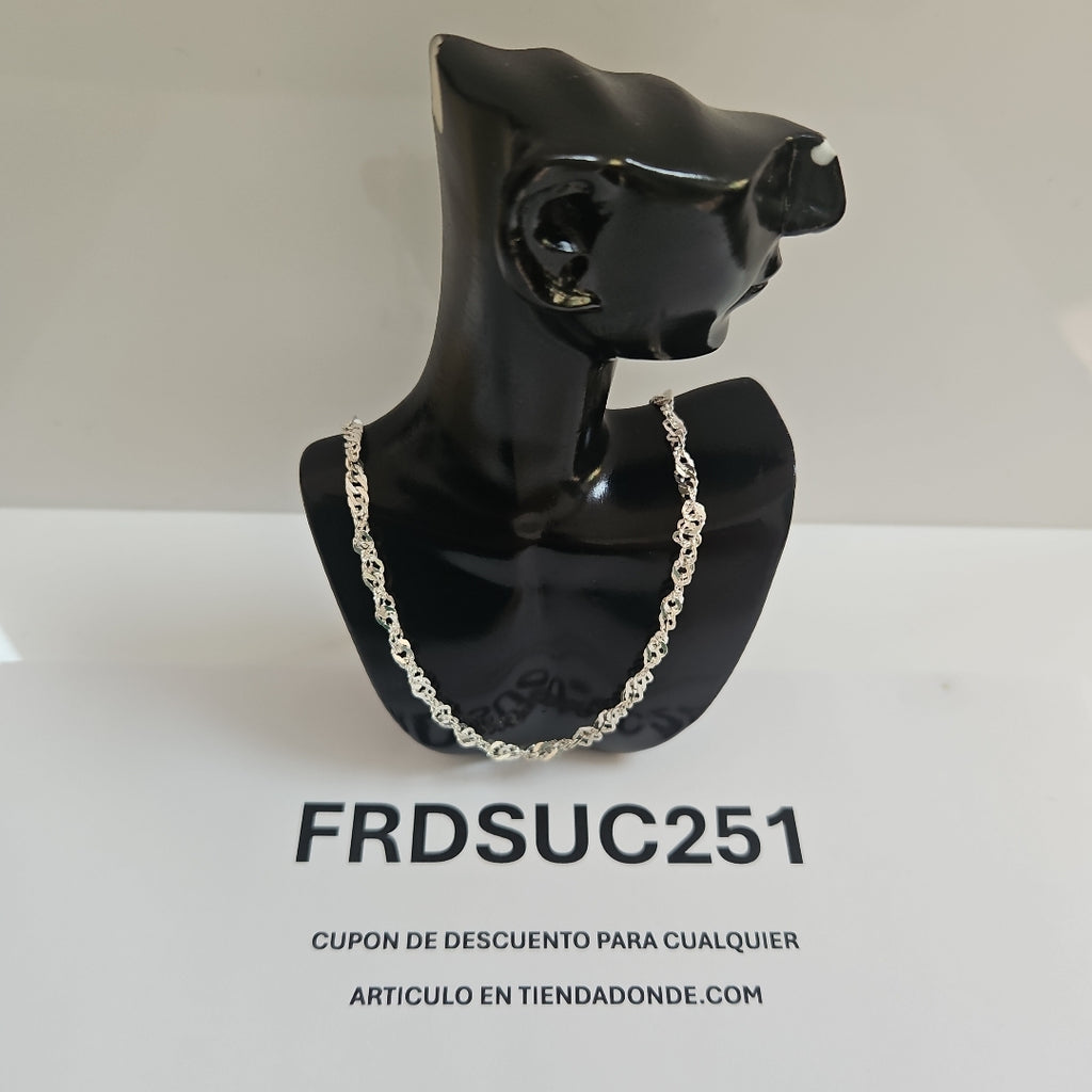 CADENA TEJIDO MEDIO TORZAL PLATA .925 55 CM 6.1 GR (NUEVO)