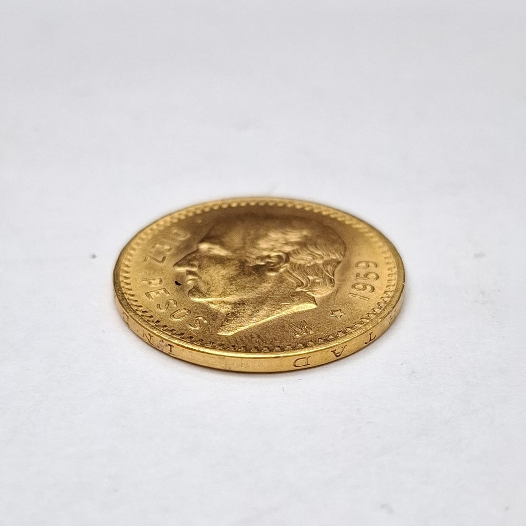 K1 8.3 GRMS 21 K IDENTIFICACIÓN MEDALLA CONMEMORATIVA MONEDAS PESOS 10 PES (SEMINUEVO)