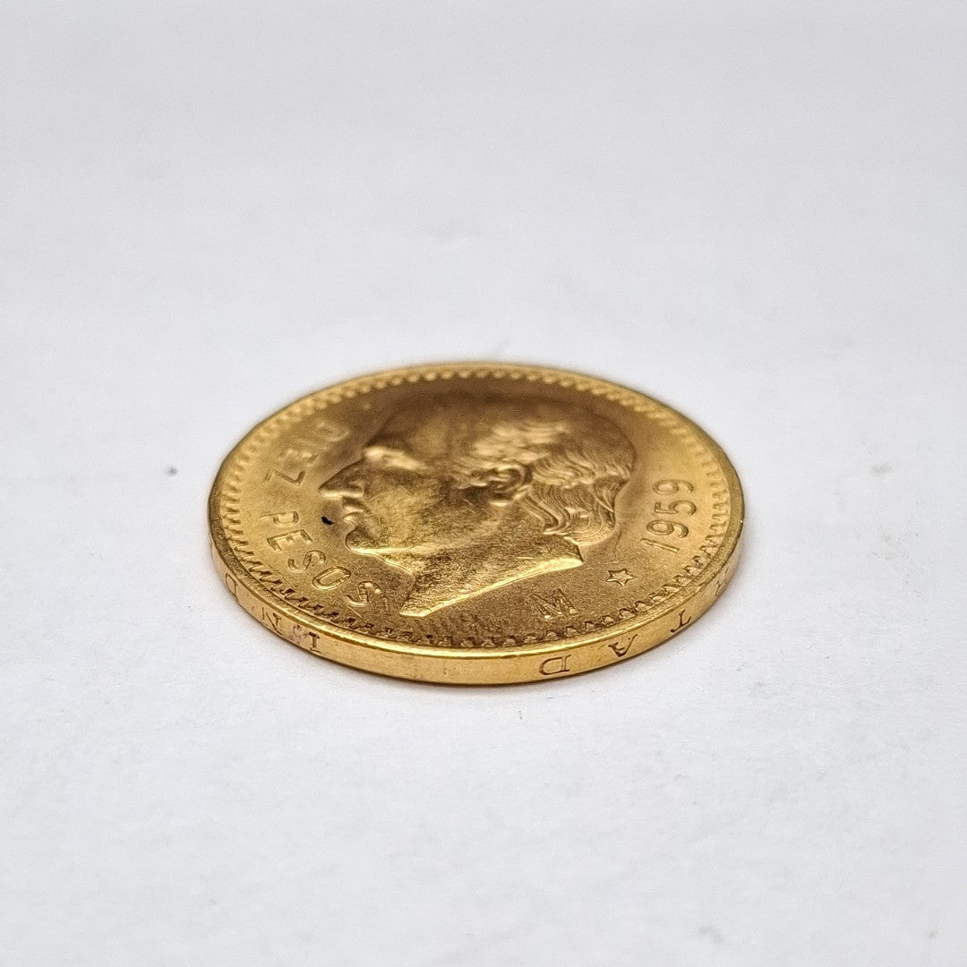 K1 8.3 GRMS 21 K IDENTIFICACIÓN MEDALLA CONMEMORATIVA MONEDAS PESOS 10 PES (SEMINUEVO)