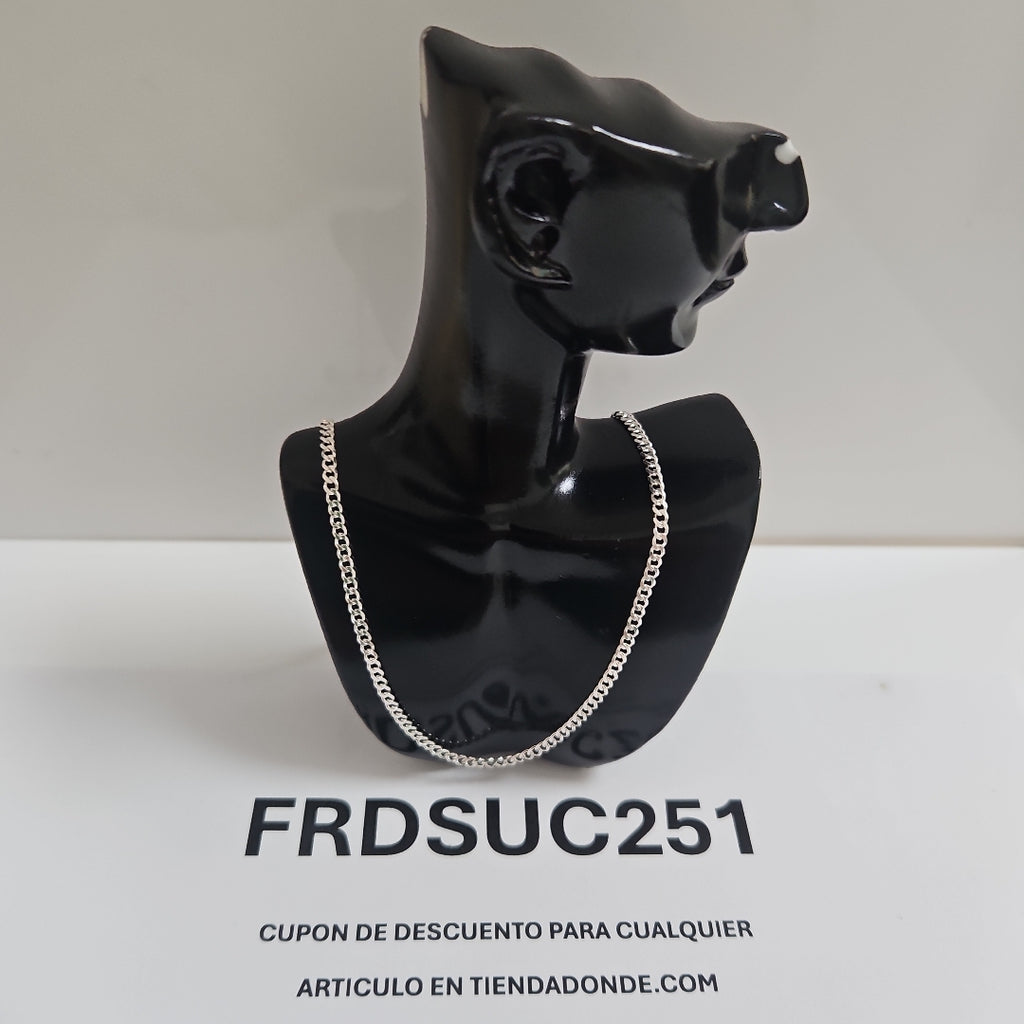 CADENA TEJIDO BARBADO PLATA .925 55 CM 5.5 GR (NUEVO)
